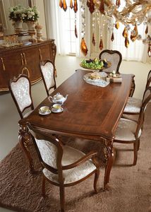 Donatello table, Precious table en bois, dcorations appliques  la main par des matres artisans, pour la salle  manger