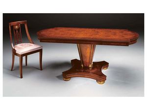 IMPERO / table de salle  manger avec pied B, Table  manger en bois de frne, de style classique