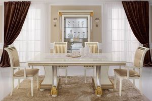 Liberty table, Tables  manger, des produits de luxe fabriqus en Italie, en bois sculpt  la main