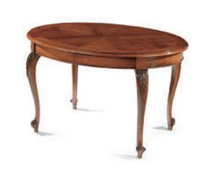 Settecento table ovale, Extensible table ovale, incrust de chevrons