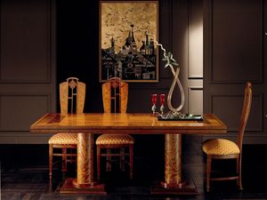 T642 Aurora table, Table rectangulaire, classique, extensible, luxe classique
