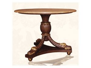 Table art. Croco, Table  manger en bois avec plateau en marbre rouge