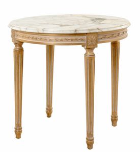 Table d'appoint 3444/E, Table d'appoint sculpte, orne de marbre Calacatta Oro