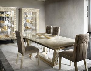 SIPARIO Table, Table rectangulaire en bois pour salles  manger classiques