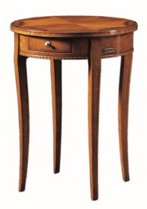 Tiziano FA.0139, Petite table ronde avec un tiroir, fait main