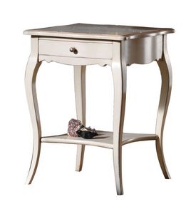 Violette BR.0304.A, Table d'appoint avec tiroir et tagre ci-dessous, style classique