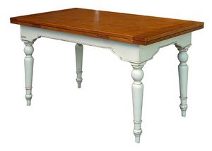 Yvette BR.0111.A, Table en bois extensible, parquet cir, pour les environnements de style classique