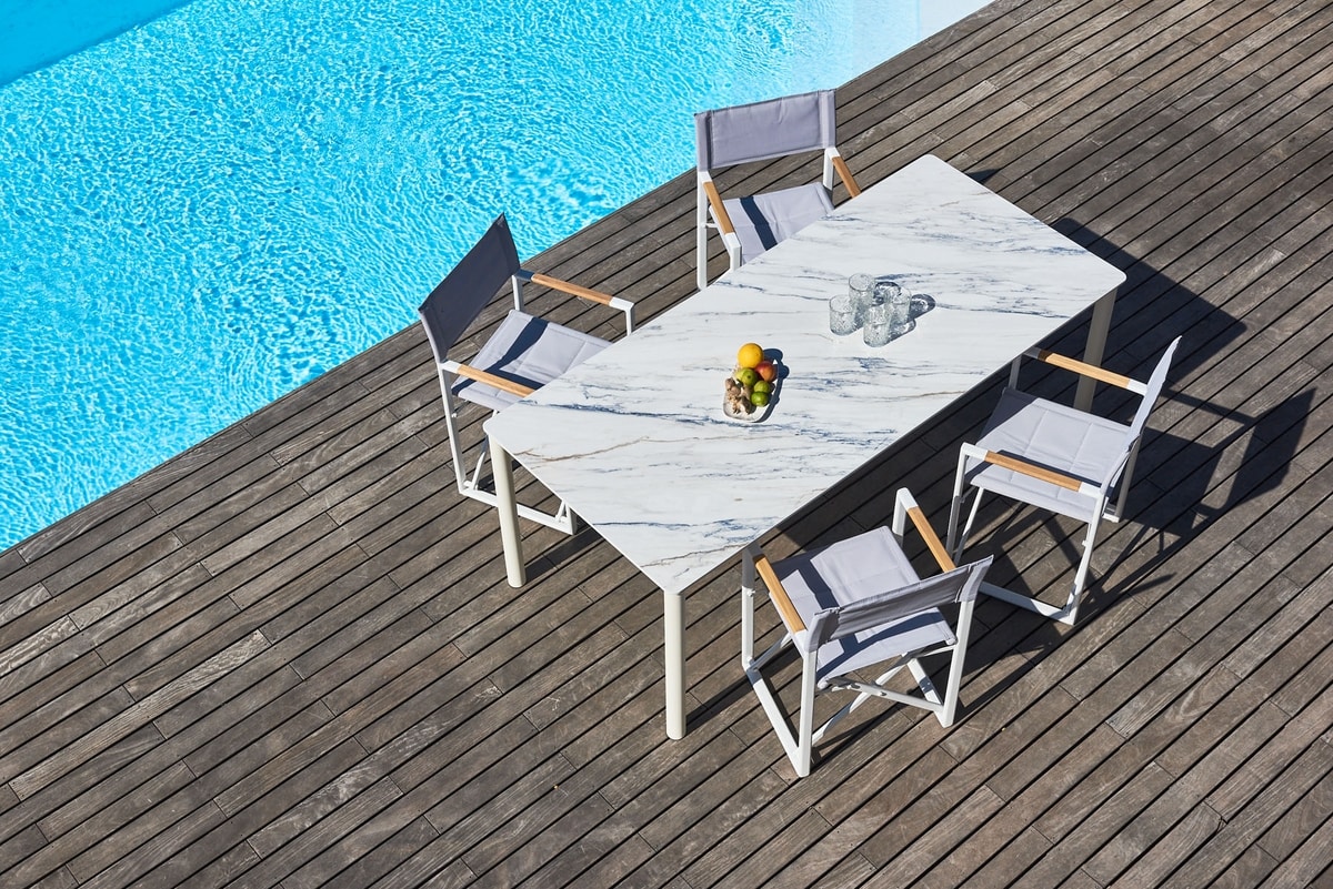 Table basse de piscine design aluminium et hpl 995