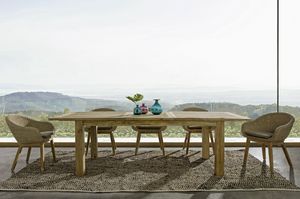 Table Montevideo, Table en bois de teck recycl