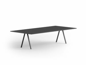 Surfy 2027 Hub oval - rectangle, Table rectangulaire, avec pieds en mtal