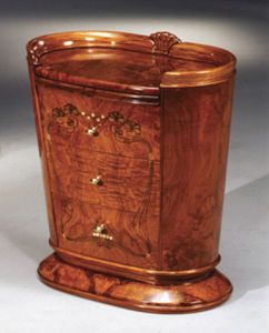 Flory table de chevet, Table de chevet avec plateau amovible, des dcorations de feuilles d'or