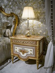 Table de chevet 3704 de style Louis XVI, Table de chevet classique de luxe