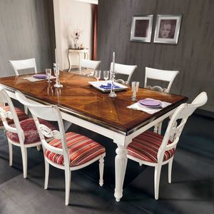 Style NOVITA-H615, Table fixe marqueterie Vrone