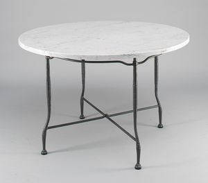 INTRECCIO GF4004TA-D90, Table d'extrieur avec dessus en marbre rond