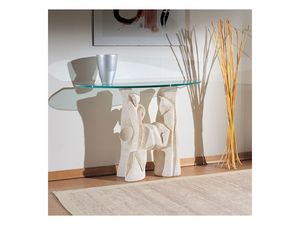 Magellano, Table avec base en pierre pour les salles de sjour, de style moderne