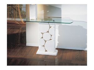 Sfera, Table avec colonne blanche sculpte en pierre