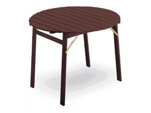 Tavolo P round, Table avec cadre rabattable, plateau rond, en htre