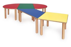 ITALIA COLLECTION, Table modulaire pour les enfants, fait de bois, de couleurs diffrentes, pour les coles et jardins d'enfants