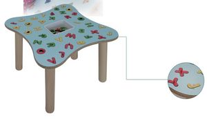 MARAMEO/L, Table d'enfant, les jambes en bois de htre, lamin haut, pour les jardins d'enfants et coles maternelles