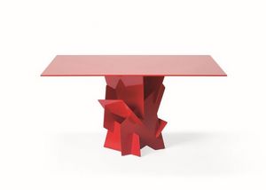 Diamante, Table avec base en aluminium construit sans soudures pour un look lgant, plateau en verre