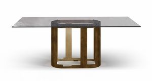 Oasi table, Table avec plateau en verre ou cramique