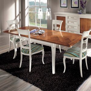 Style NOVITA-H609, Table avec incrustation de chevrons