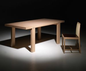 Tavira PR.0010, Table contemporaine en chne avec pieds orthogonaux