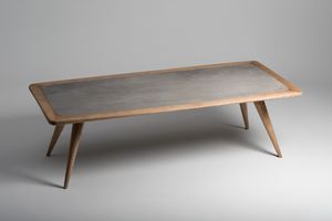 Vertigo table  manger, Table en bois naturel avec dessus en grs crame