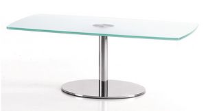 BASIC 854 C, Table rectangulaire avec base en mtal et verre