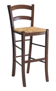 SG 119, Tabouret rustique en bois avec assise en paille, pour les bars