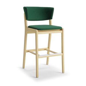 Ava tabouret, Tabouret en bois, avec assise et dossier rembourrs