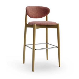 Nirvana 2 tabouret, Tabouret en bois avec assise et dossier sinueux