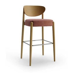 Nirvana 3 tabouret, Tabouret en bois avec assise rembourre