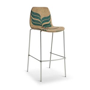 Kaffa tabouret, Tabouret en mtal, avec revtement en tissu imprim