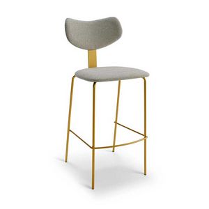 Line 2 metallo tabouret, Tabouret en mtal, assise et dossier rembourrs