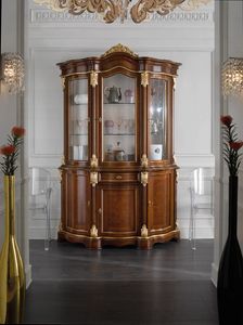 Brianza armoire en verre 3 portes, Vitrine classique, avec faades en bruyre