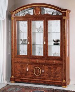 IMPERO / Display cabinet with 3 doors B, Vitrine en frne avec portes en verre, style classique