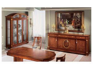 IMPERO / Display cabinet with 3 doors, Vitrine en bois de frne artisanal