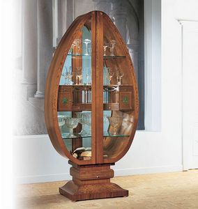 V548 Millennium vitrine, Verre clair affichage en forme d'oeuf armoire, style classique