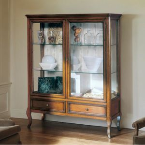 Glamour GLAMO721, Vitrine classique avec portes et cts en verre transparent et dpoli